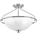 Lucky 3 Light 16.25 inch Polished Chrome Semi-Flush Convertible Ceiling Light