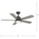 Tarsus 52 inch Matte Black with Matte Black/Rustic Charcoal Blades Ceiling Fan, Progress LED