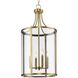 Gilliam 4 Light 15 inch Vintage Brass Foyer Light Ceiling Light