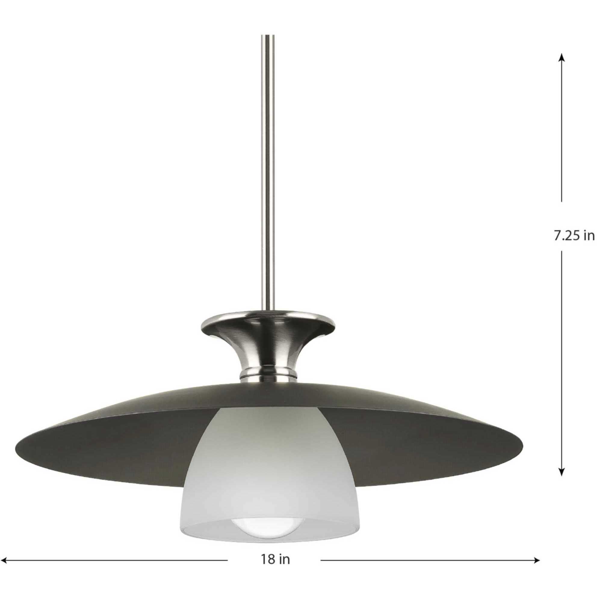 Trimble 1 Light 18 inch Brushed Nickel Pendant Ceiling Light, Design Series