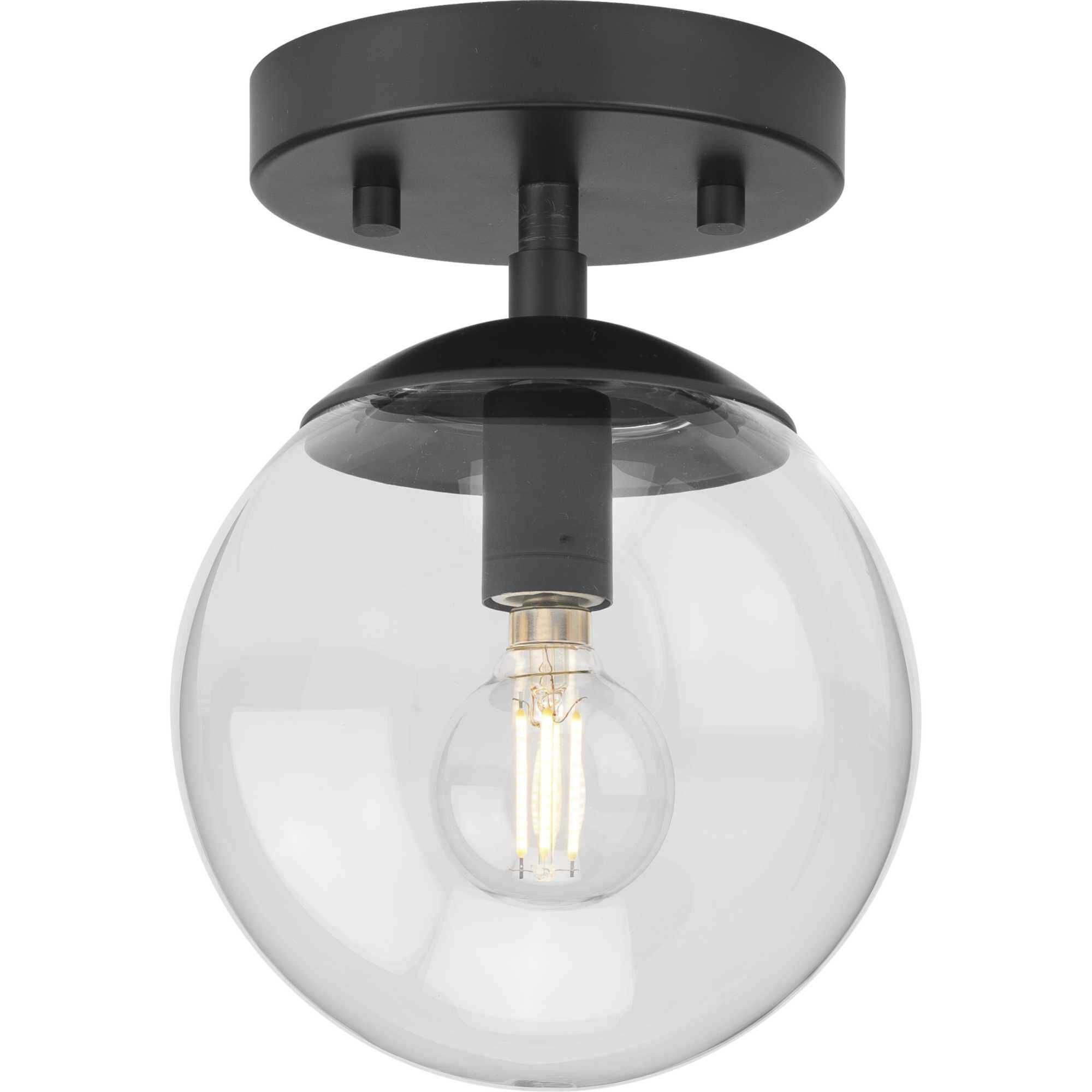Atwell 1 Light 5.87 inch Matte Black Semi-flush Ceiling Light