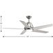 Gust 54 inch Brushed Nickel with Silver Blades Ceiling Fan, Progress LED