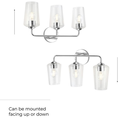 Celino 3 Light 23.25 inch Polished Chrome Vanity Light Wall Light