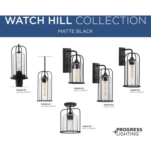 Watch Hill 1 Light 8 inch Textured Black Outdoor Pendant Lantern