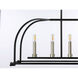 Seneca 6 Light 38.25 inch Matte Black Linear Chandelier Ceiling Light