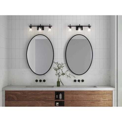 Martenne 3 Light 24 inch Matte Black Bathroom Vanity Light Wall Light