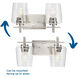 Calais 2 Light 15 inch Brushed Nickel Bath Vanity Wall Light