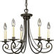 Bradford 5 Light 22 inch Forged Bronze Chandelier Ceiling Light
