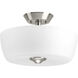 Leap 2 Light 14 inch Brushed Nickel Semi-Flush Mount Ceiling Light