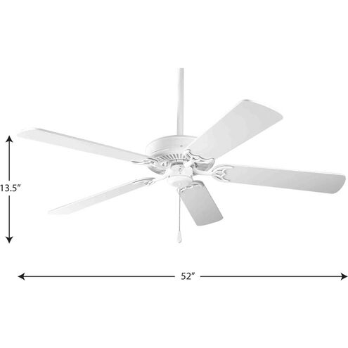 AirPro 52 inch White with White/Washed Oak Blades Ceiling Fan