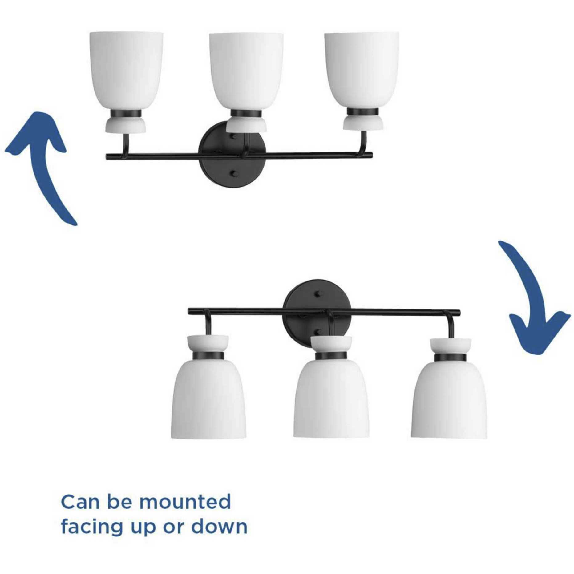 Lexie 3 Light 22 inch Matte Black Bathroom Vanity Light Wall Light