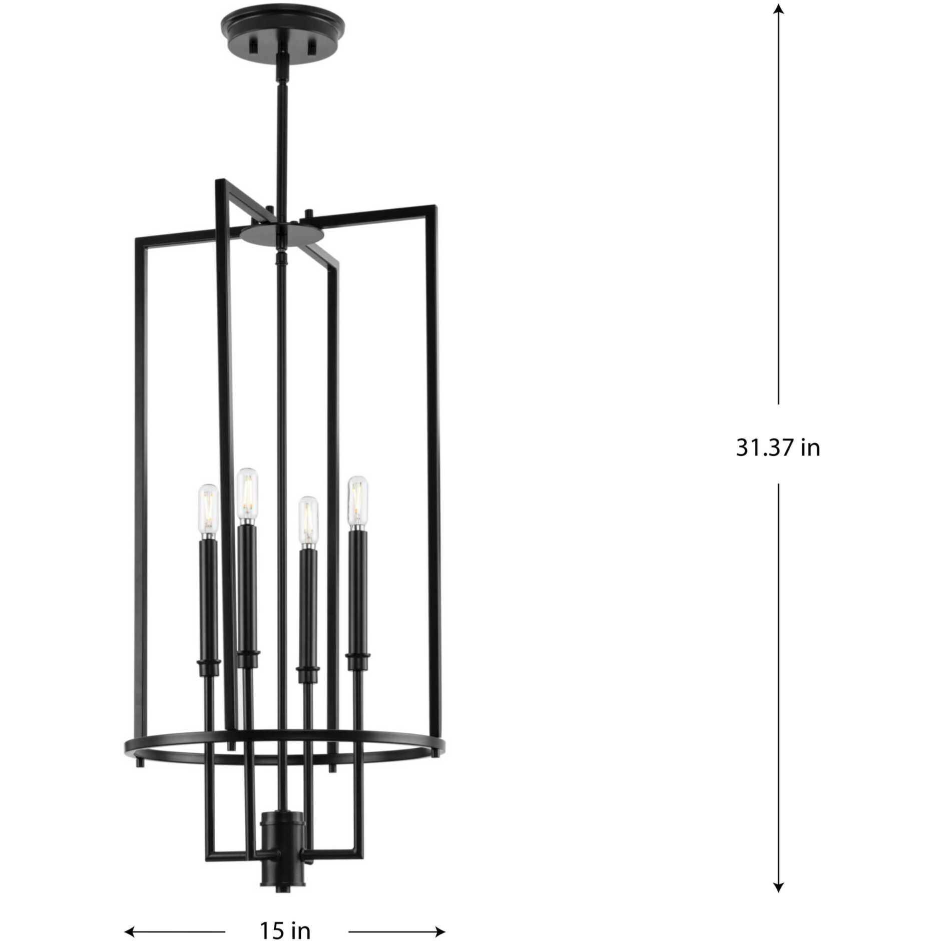 Progress P500363-31M Elara 4 Light 15 inch Matte Black Foyer