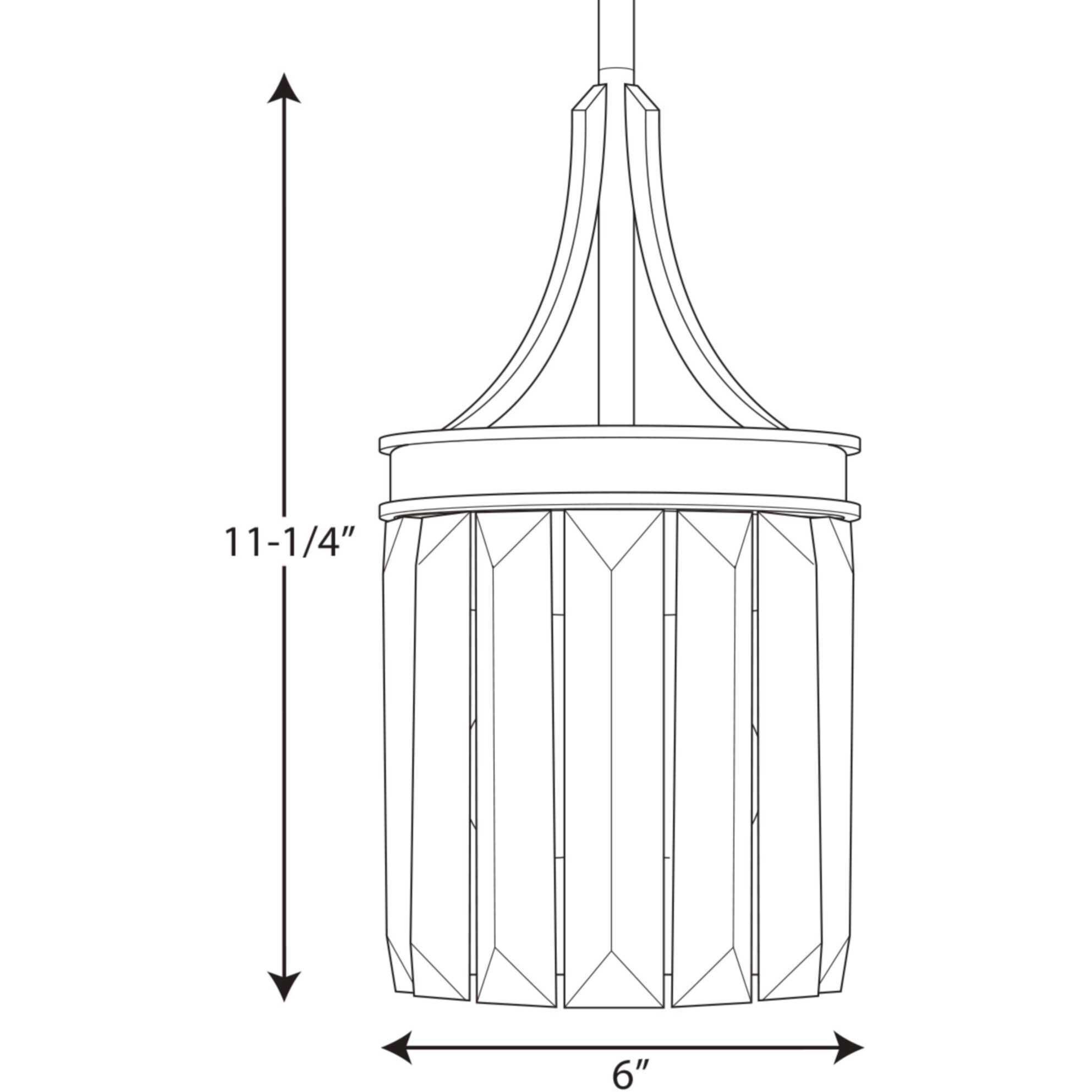 Glimmer 1 Light 6 inch Silver Ridge Mini-Pendant Ceiling Light, Design Series