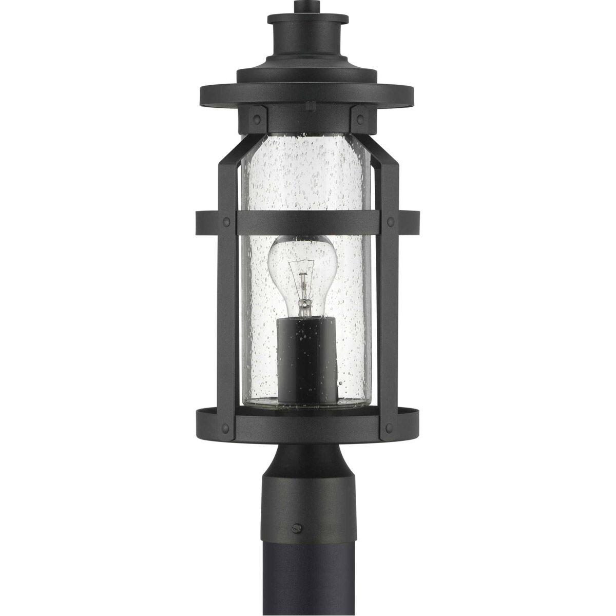Haslett 1 Light 18 inch Textured Black Outdoor Post Lantern