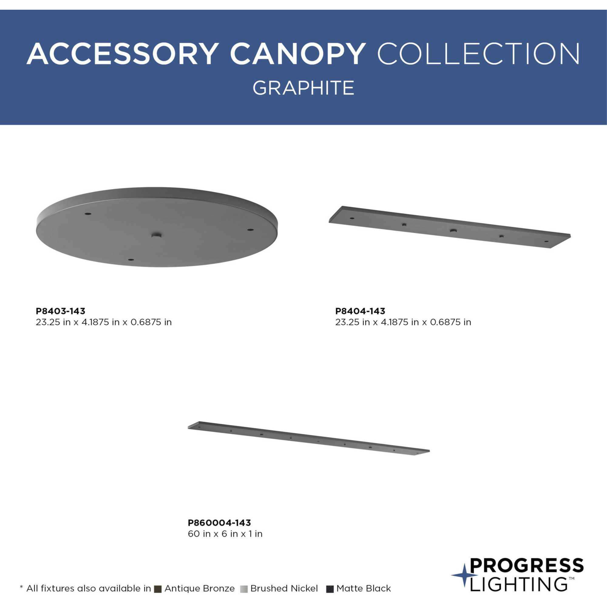 Accessory Canopy Graphite Multi Pendant Canopy