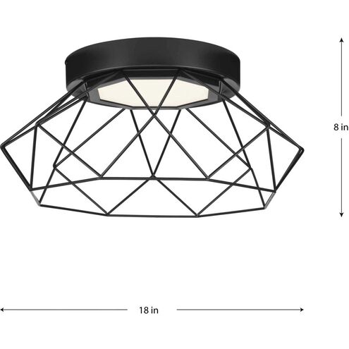 Geodesic LED LED 18 inch Matte Black Flushmount Ceiling Light