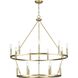 Gilliam 15 Light 35.5 inch Vintage Brass Chandelier Ceiling Light