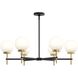 Rigsby 6 Light 36 inch Matte Black and Brushed Gold Chandelier Ceiling Light