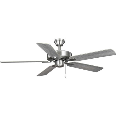 AirPro 52 inch Brushed Nickel with Silver/Grey Weathered Wood Blades Ceiling Fan