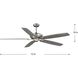 Kennedale 72 inch Painted Nickel with Grey Weathered Wood/Painted Nickel Blades Ceiling Fan