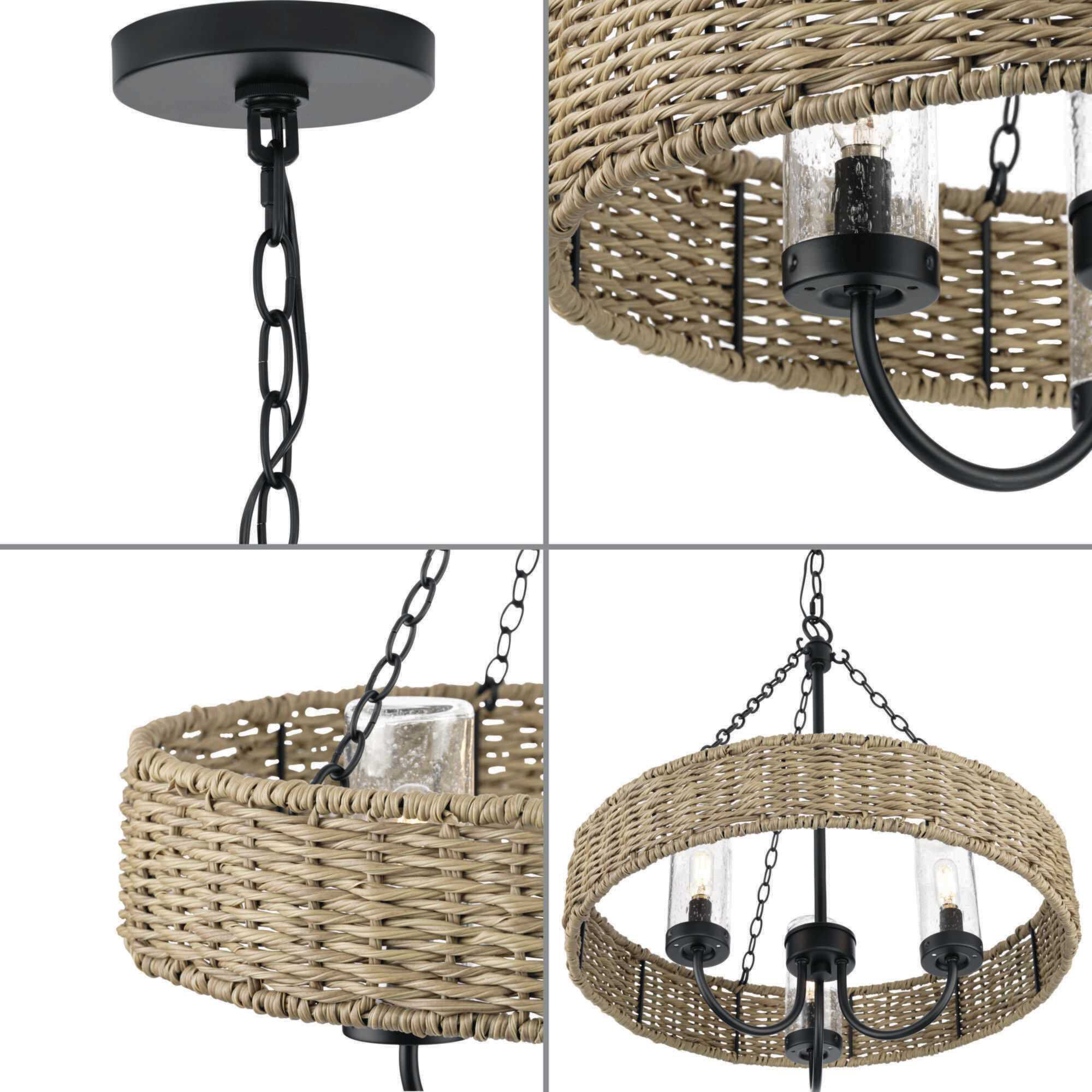 Pembroke 3 Light 20 inch Matte Black Outdoor Chandelier
