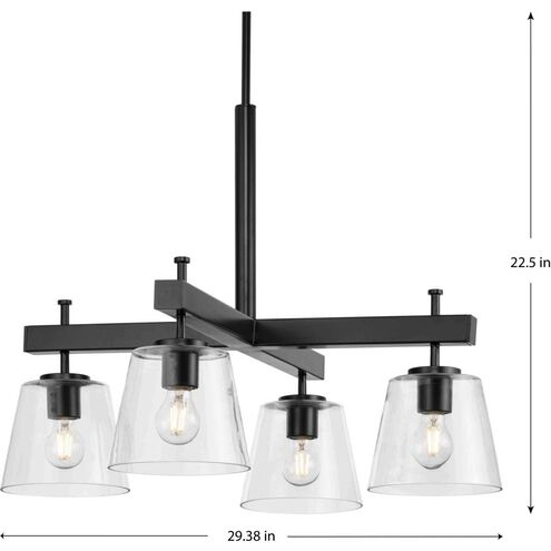 Saffert 4 Light 29 inch Matte Black Chandelier Ceiling Light, Design Series