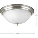 Dome Glass CTC 3 Light 15.25 inch Brushed Nickel Flush Mount Ceiling Light in Alabaster Glass