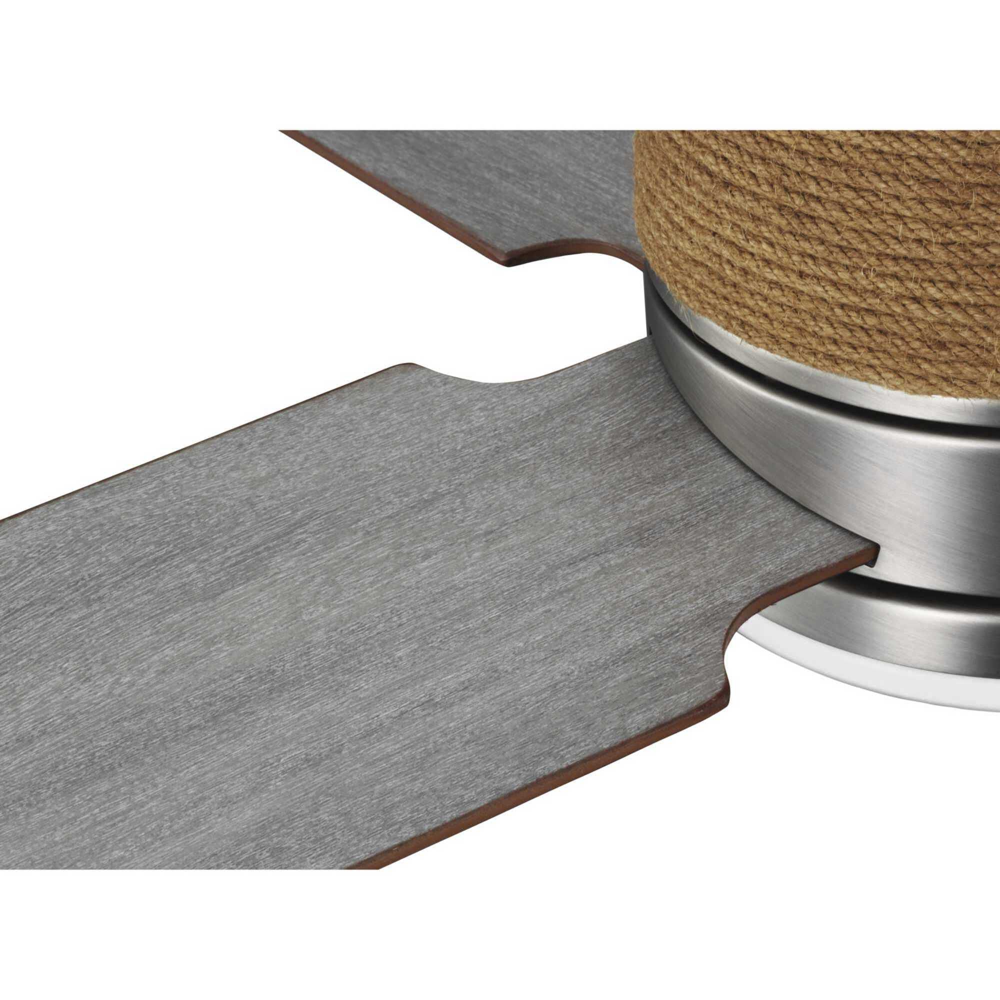 Shaffer II 56 inch Antique Nickel with Classic Walnut/Grey Weathered Wood Blades Ceiling Fan, Progress LED