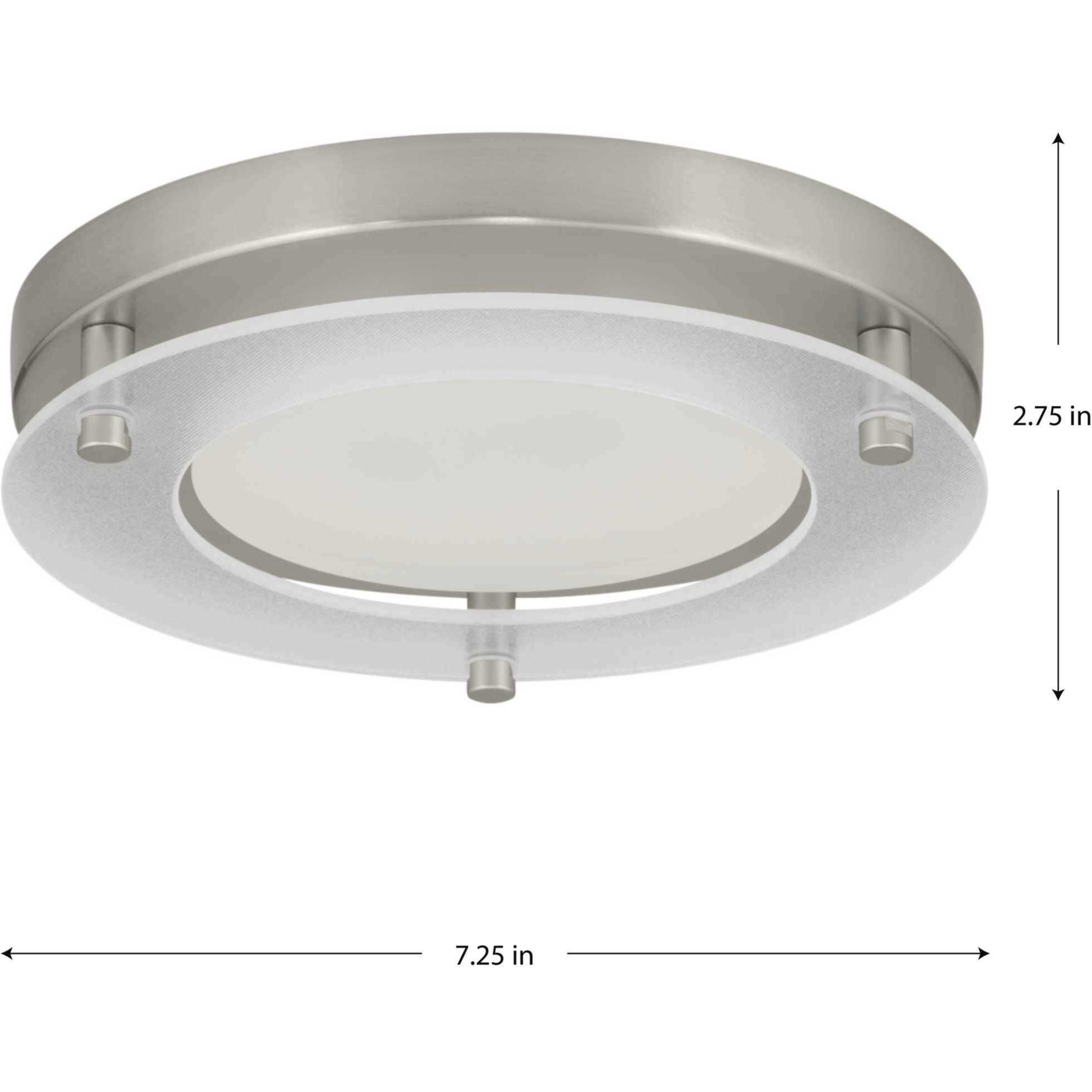 LED Flush Mount LED 7.25 inch Brushed Nickel Flush Mount Ceiling Light, Progress LED