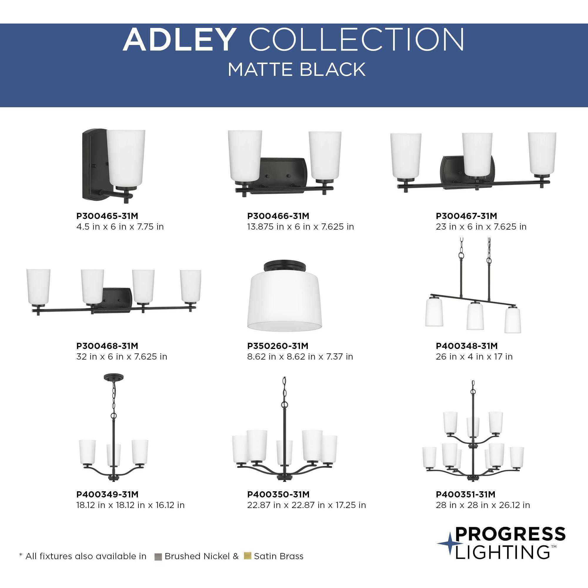Adley 1 Light 8.62 inch Matte Black Flush Mount Ceiling Light