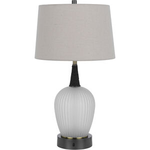 Vega 29 inch 100.00 watt Iron Grey and Frosted Glass Table Lamp Portable Light