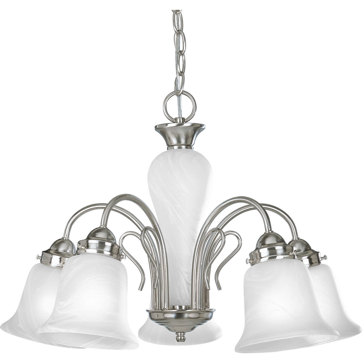 Bedford 5 Light 22.75 inch Brushed Nickel Chandelier Ceiling Light