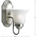 Alabaster Glass 1 Light 5 inch Brushed Nickel Bath Vanity Wall Light in Bulbs Not Included, Standard