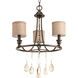 Flourish 3 Light 17.75 inch Cognac Chandelier Ceiling Light