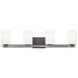 Lisbon 4 Light 34 inch Matte Black Bath Vanity Wall Light, Design Series