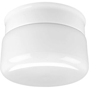 White Glass 1 Light 7 inch White Flush Mount Ceiling Light