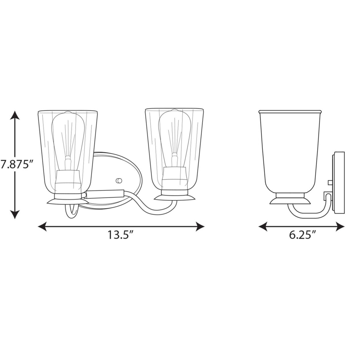 Durrell 2 Light 13.5 inch Matte Black Bath Vanity Wall Light