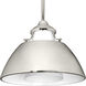 Carbon 1 Light Polished Nickel Pendant Ceiling Light, Design Series