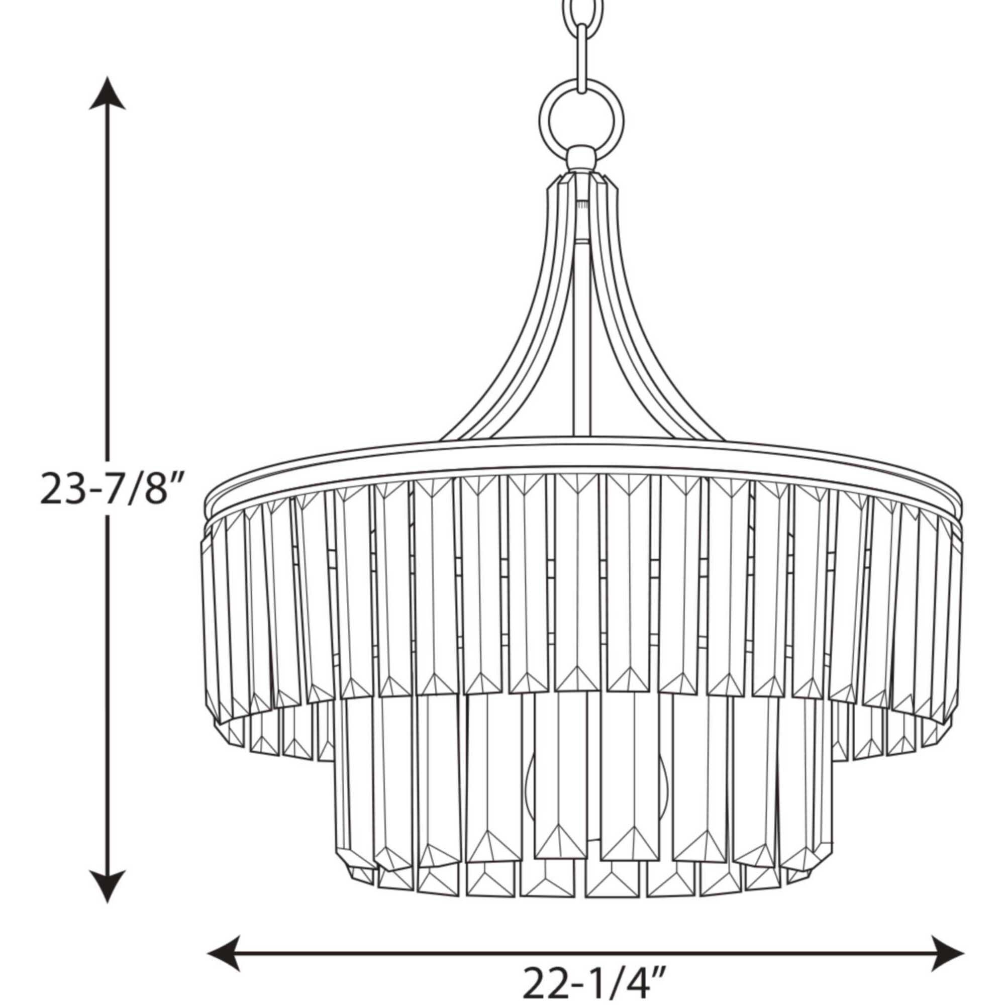 Glimmer 5 Light Silver Ridge Pendant Ceiling Light, Design Series