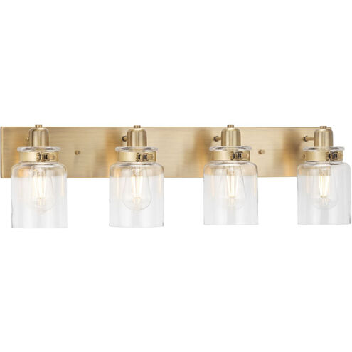Calhoun 4 Light 30 inch Vintage Brass Bath Vanity Wall Light