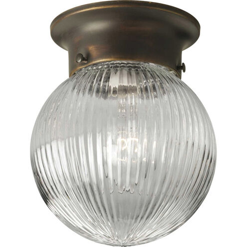 Glass Globes 1 Light 6.38 inch Antique Bronze Flush Mount Ceiling Light