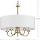Drum Shade 5 Light 22 inch Brushed Bronze Chandelier Ceiling Light