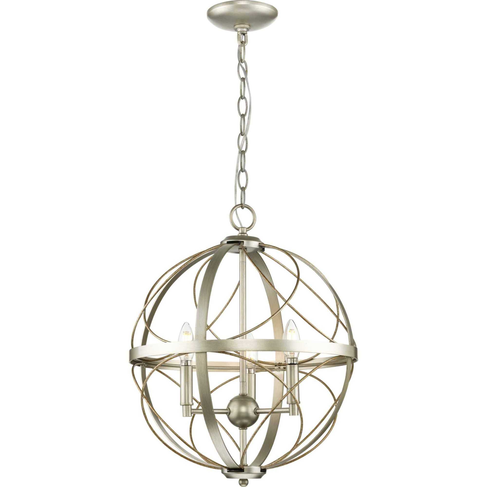 Brandywine 3 Light Silver Ridge Pendant Ceiling Light