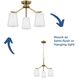Vertex 3 Light 18 inch Brushed Gold Convertible Chandelier Ceiling Light