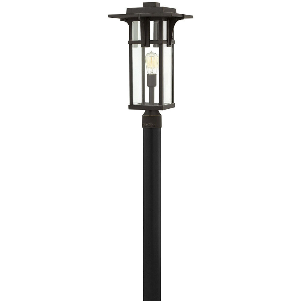 Manhattan 1 Light 21.5 inch Oil Rubbed Bronze Outdoor Post Mount Lantern