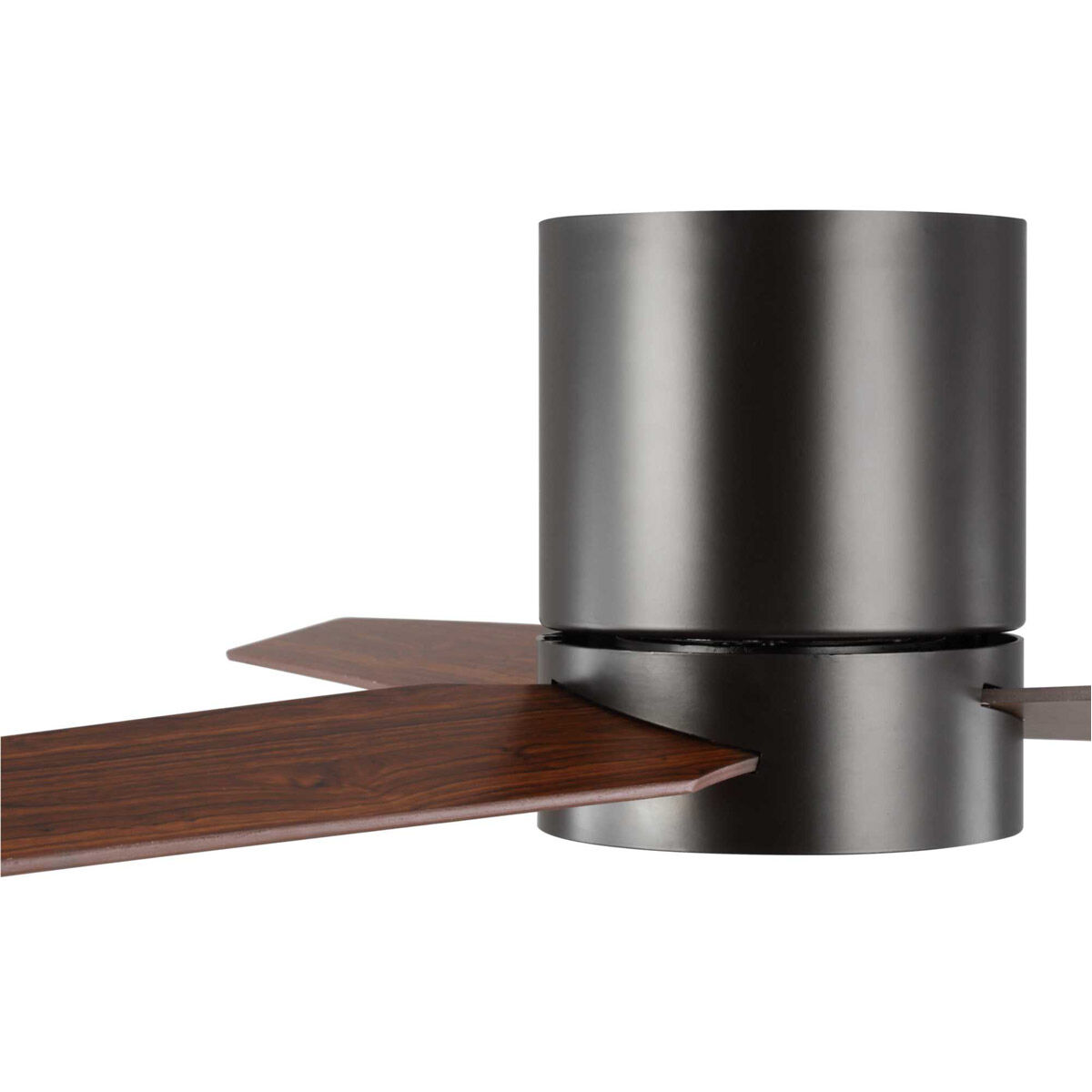 Braden 56 inch Architectural Bronze with Classic Walnut/Medium Cherry Blades Hugger Ceiling Fan, Progress LED
