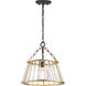 Sinclaire 1 Light 14 inch Textured Black Pendant Ceiling Light, Design Series