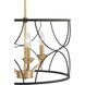 Landree 3 Light 18 inch Matte Black Chandelier Ceiling Light