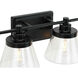 Hinton 4 Light 34 inch Matte Black Bath Vanity Wall Light