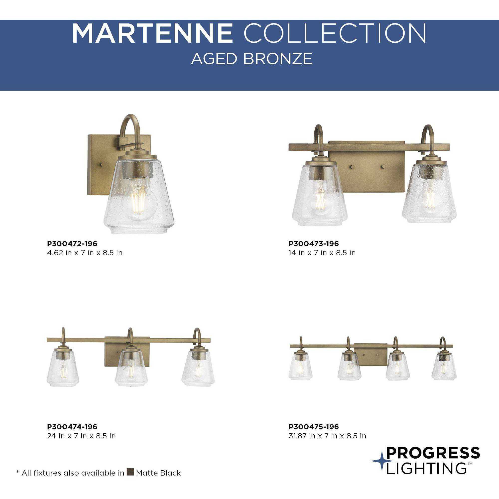 Martenne 1 Light 4.62 inch Aged Bronze Bathroom Vanity Light Wall Light